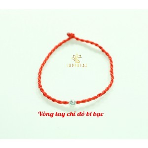 Vòng chỉ đỏ bi bạc
